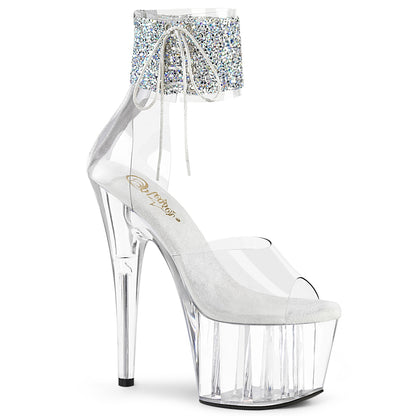 Pleaser Womens Sandals ADORE-724RS-02 Clr-Slv RS/Clr