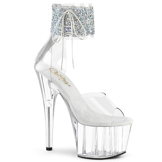 Pleaser Womens Sandals ADORE-724RS-02 Clr-Slv RS/Clr