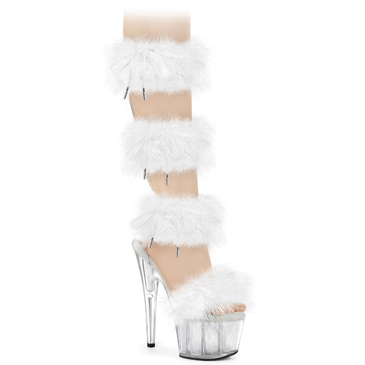 Pleaser   ADORE-728F Clr-Wht Fur/M