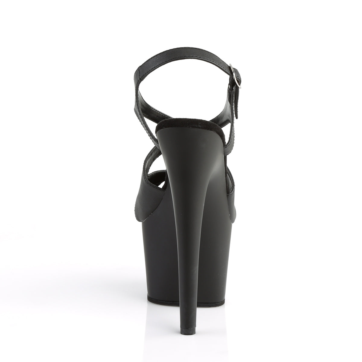 Pleaser Womens Sandals ADORE-730 Blk Faux Leather/Blk Matte
