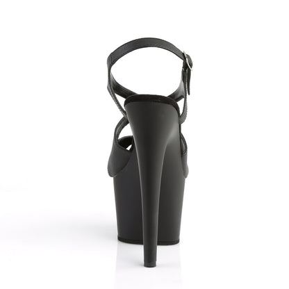 Pleaser Womens Sandals ADORE-730 Blk Faux Leather/Blk Matte