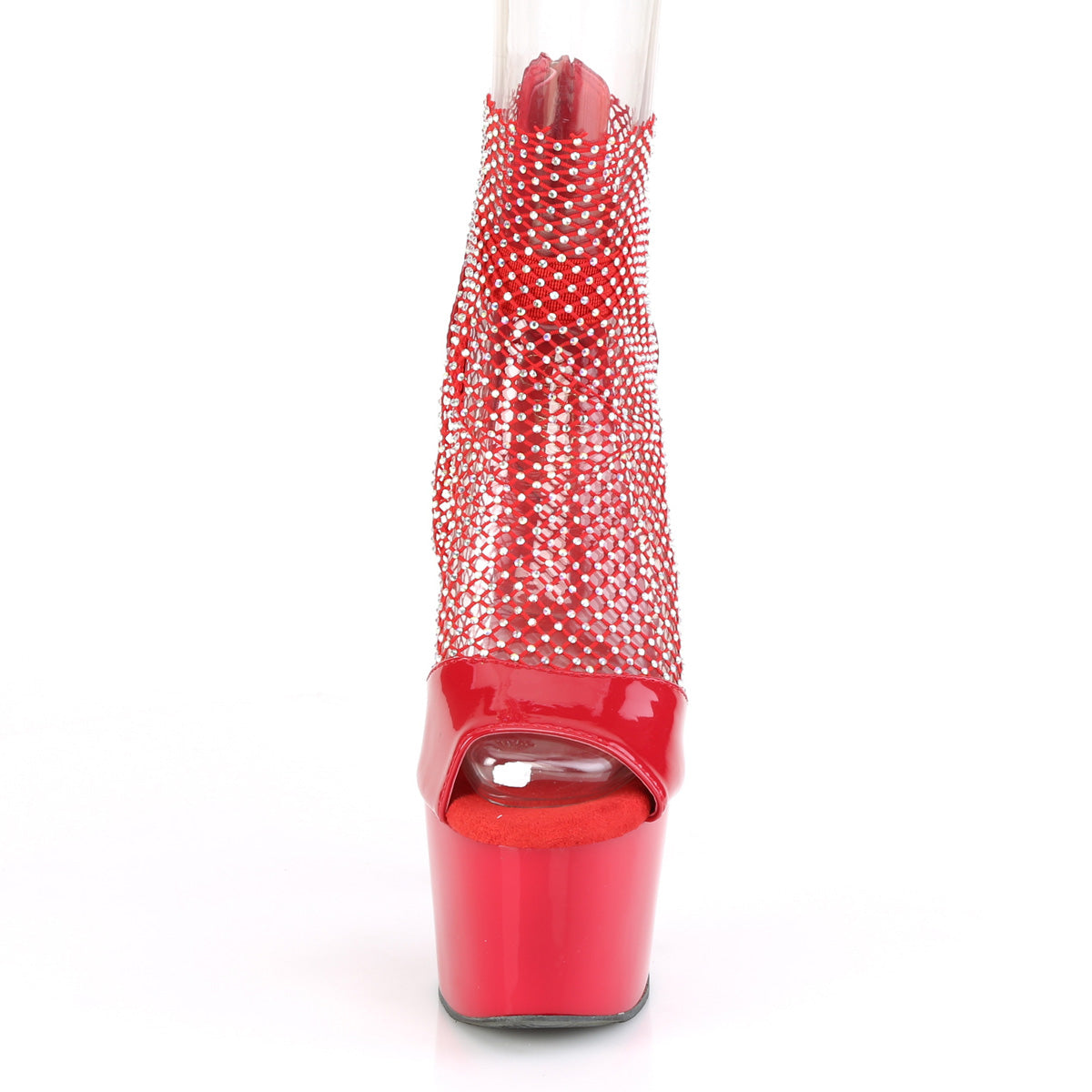 Pleaser Womens Sandals ADORE-765RM Red Pat-RS Mesh/Red