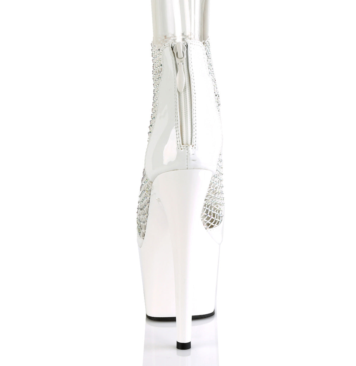 Pleaser Womens Sandals ADORE-765RM Wht Pat-RS Mesh/Wht