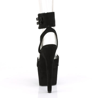 Pleaser Womens Sandals ADORE-791FS Blk Faux Suede/Blk Faux Suede