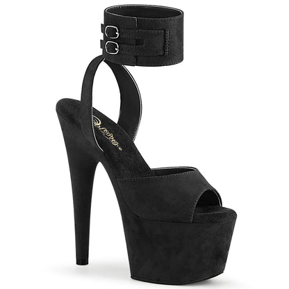 Pleaser Womens Sandals ADORE-791FS Blk Faux Suede/Blk Faux Suede