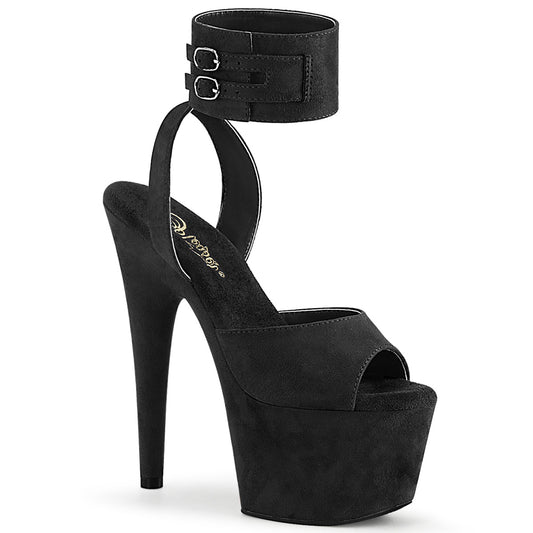 Pleaser Womens Sandals ADORE-791FS Blk Faux Suede/Blk Faux Suede