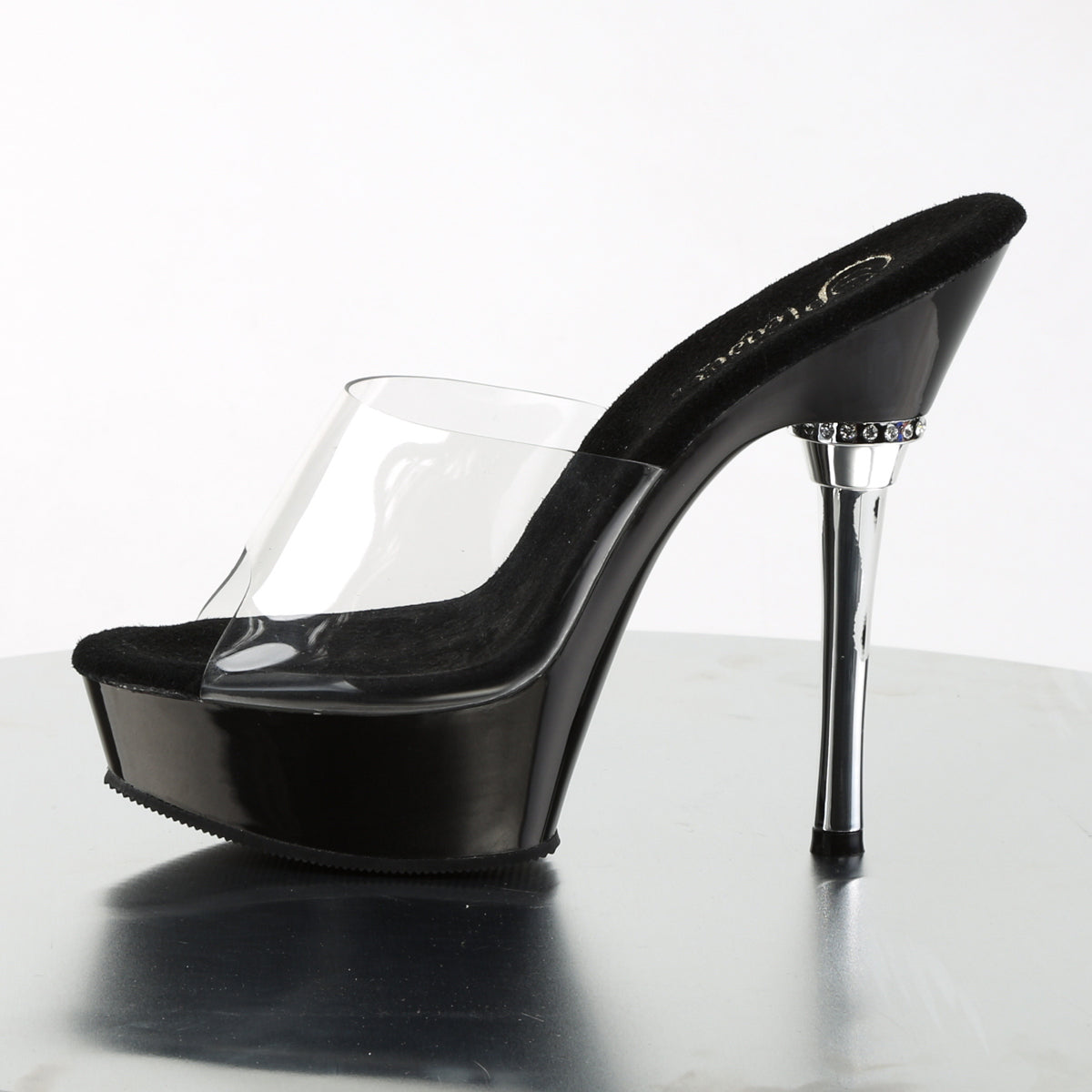 Pleaser Womens Sandals ALLURE-601 Clr/Blk