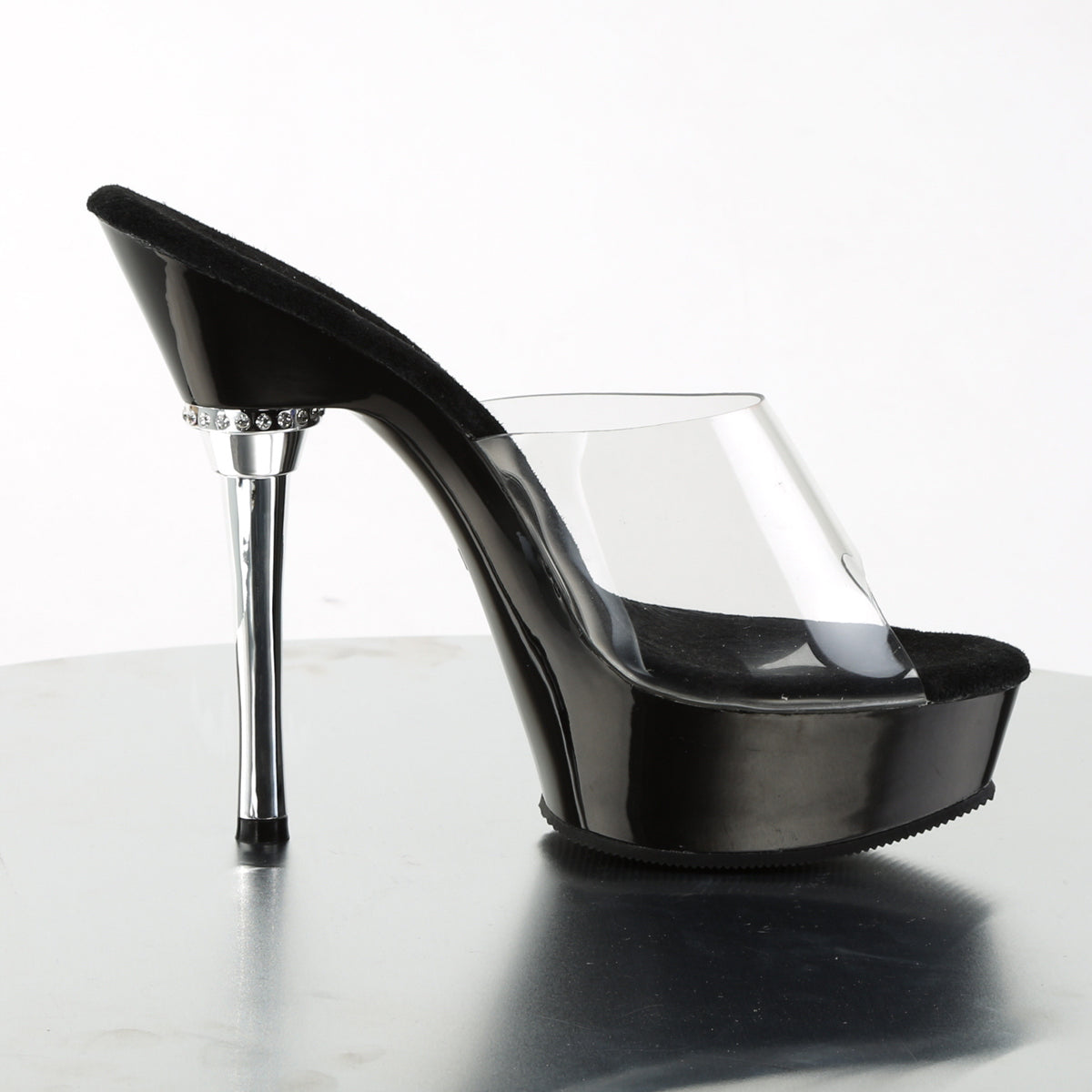 Pleaser Womens Sandals ALLURE-601 Clr/Blk