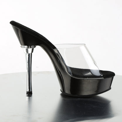 Pleaser Womens Sandals ALLURE-601 Clr/Blk