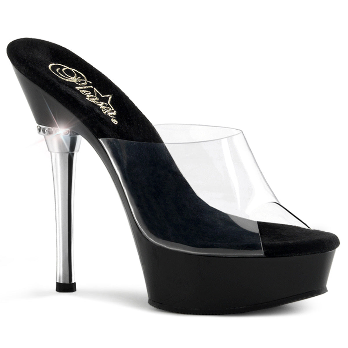 Pleaser Womens Sandals ALLURE-601 Clr/Blk