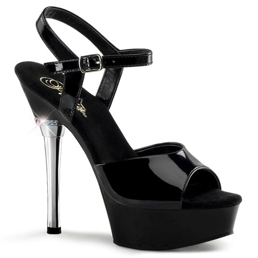 Pleaser Womens Sandals ALLURE-609 Blk Pat/Blk