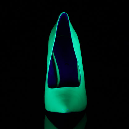 Pleaser Womens Pumps AMUSE-20 Neon Green Pat