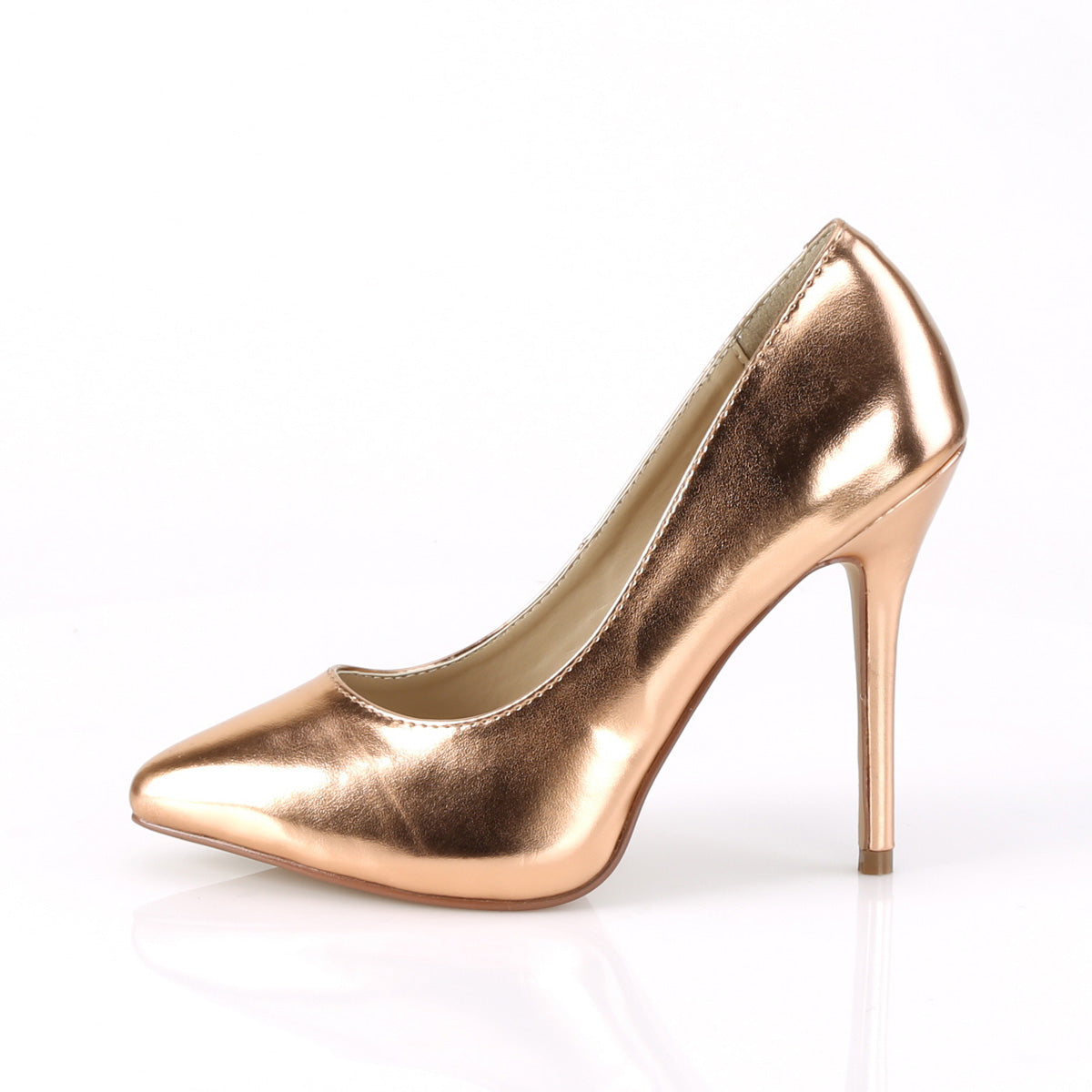 Pleaser Womens Sandals AMUSE-20 Rose Gold Metallic Pu