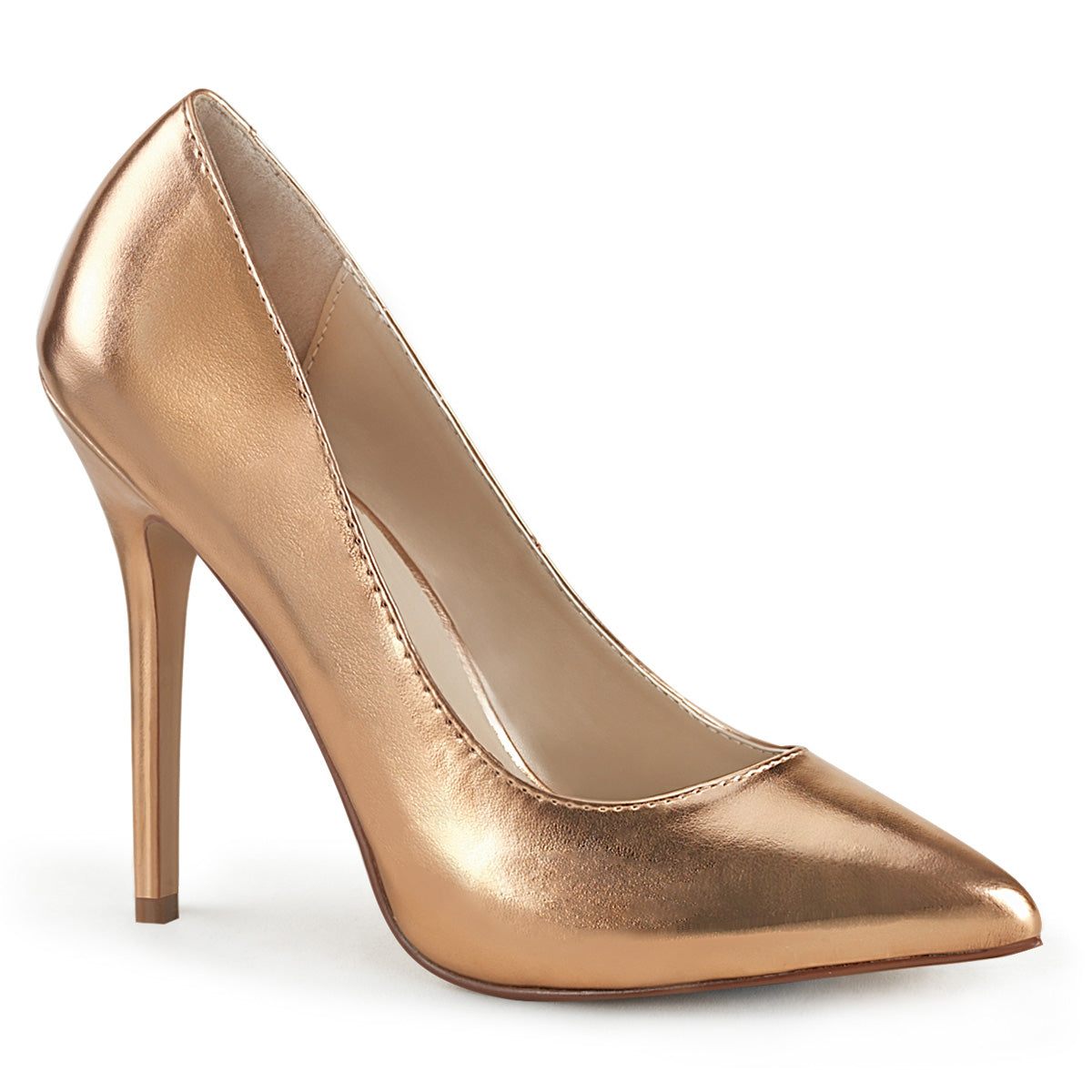 Pleaser Womens Sandals AMUSE-20 Rose Gold Metallic Pu