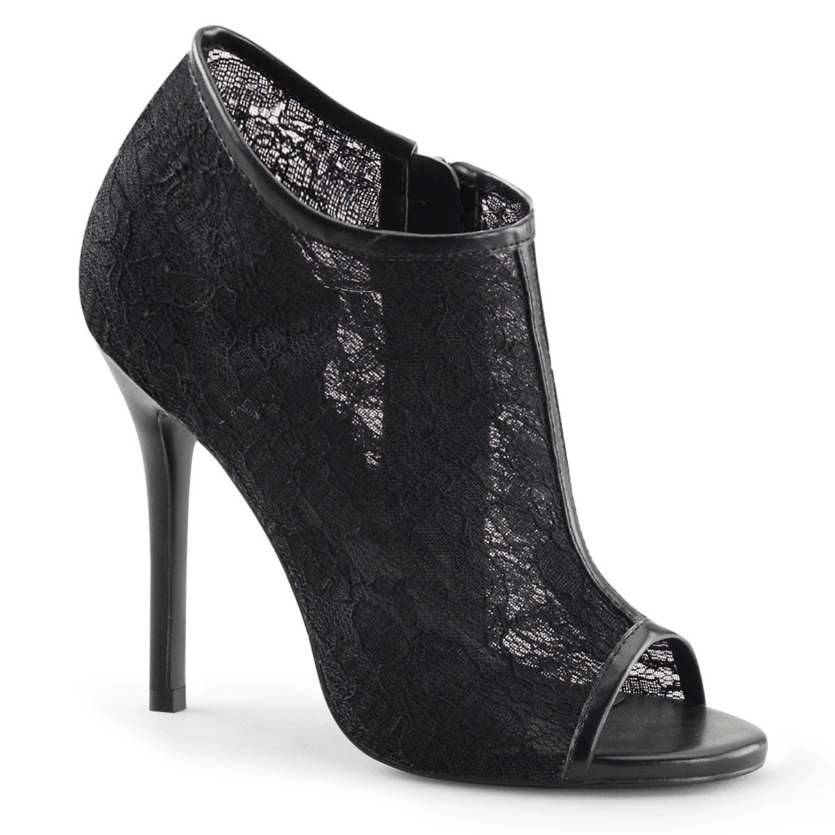 Fabulicious Womens Sandals AMUSE-56 Blk Lace-Mesh