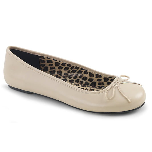 Pleaser Pink Label Womens Pumps ANNA-01 Cream Faux Leather