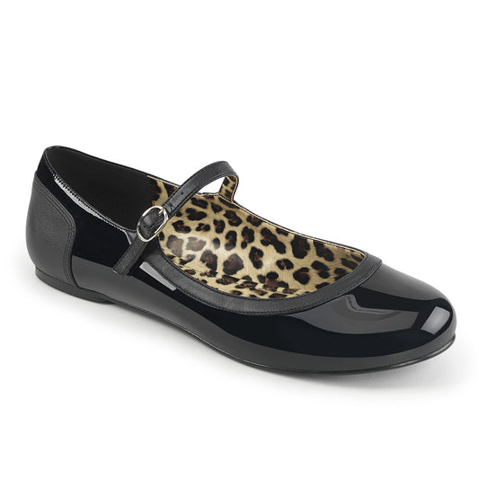 Pleaser Pink Label Womens Pumps ANNA-02 Blk Pat-Faux Leather