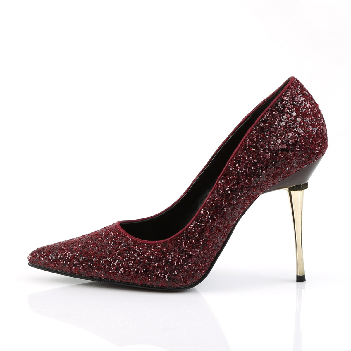 Pleaser Womens Pumps APPEAL-20G Burgundy Gltr Pu