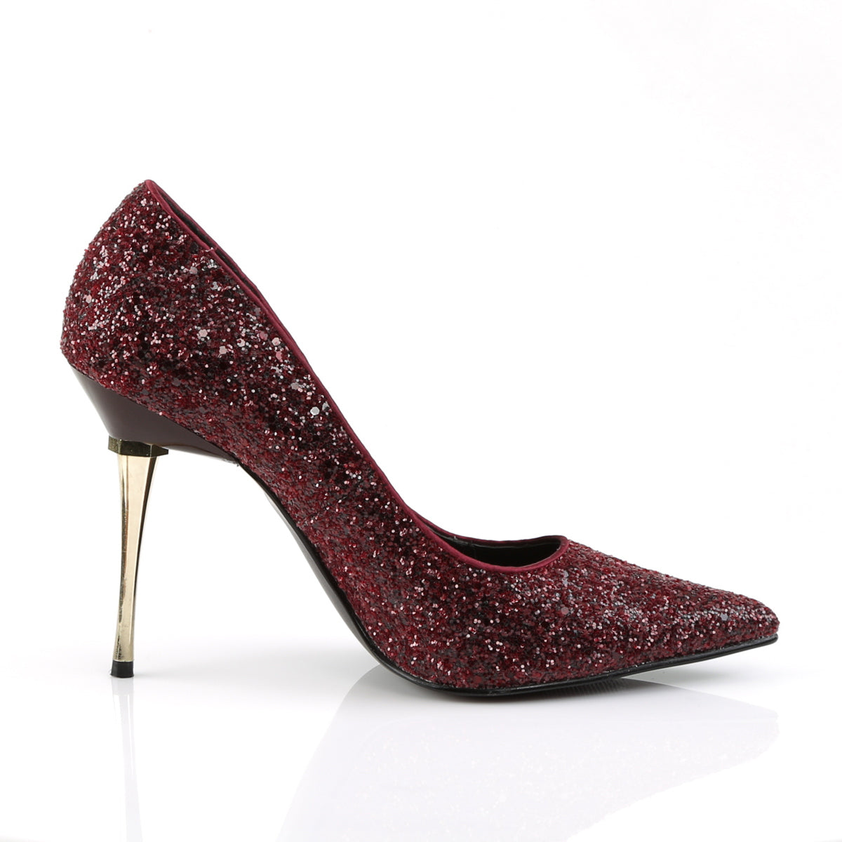 Pleaser Womens Pumps APPEAL-20G Burgundy Gltr Pu