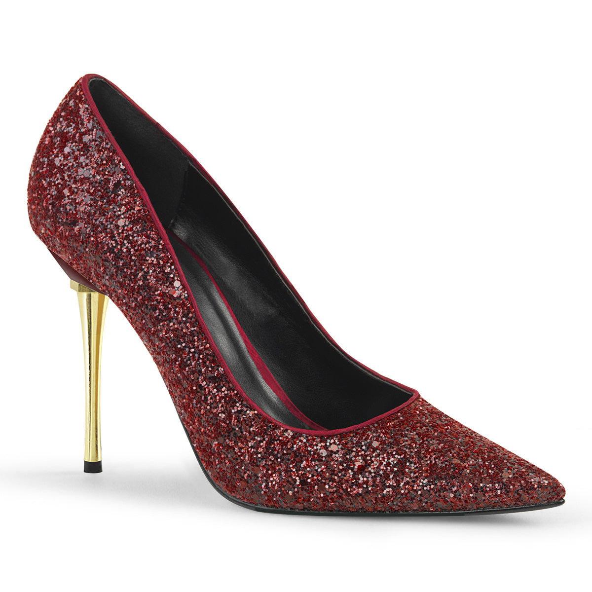Pleaser Womens Pumps APPEAL-20G Burgundy Gltr Pu