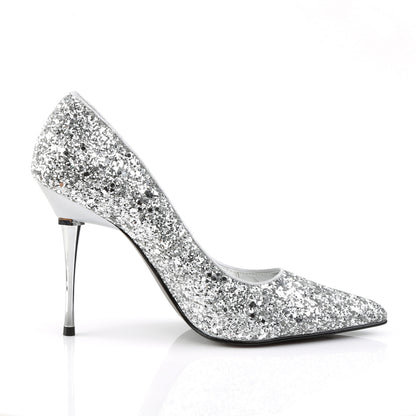 Pleaser Womens Pumps APPEAL-20G Slv Gltr Pu