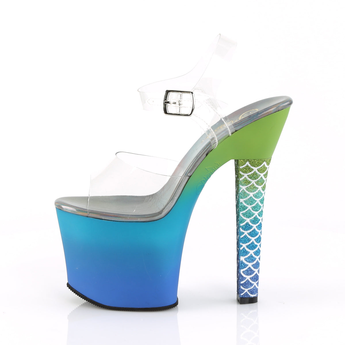 Pleaser Womens Sandals ARIEL-708OMBRE Clr/Green-Blue Ombre