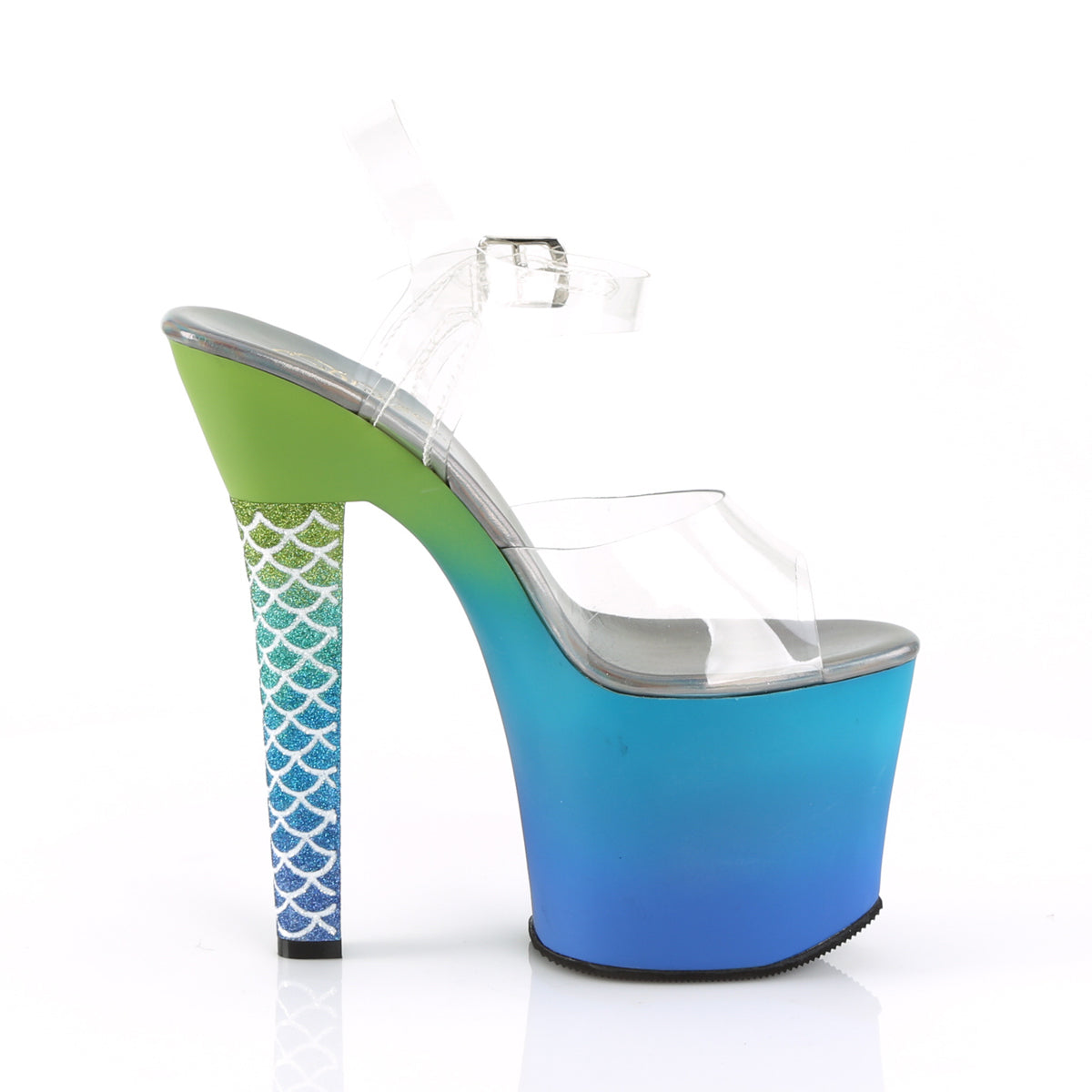 Pleaser Womens Sandals ARIEL-708OMBRE Clr/Green-Blue Ombre