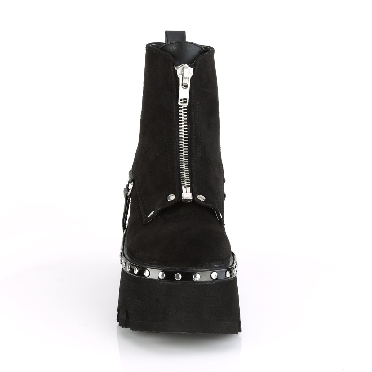 DemoniaCult Womens Ankle Boots ASHES-100 Blk Vegan Suede-Blk V. Le
