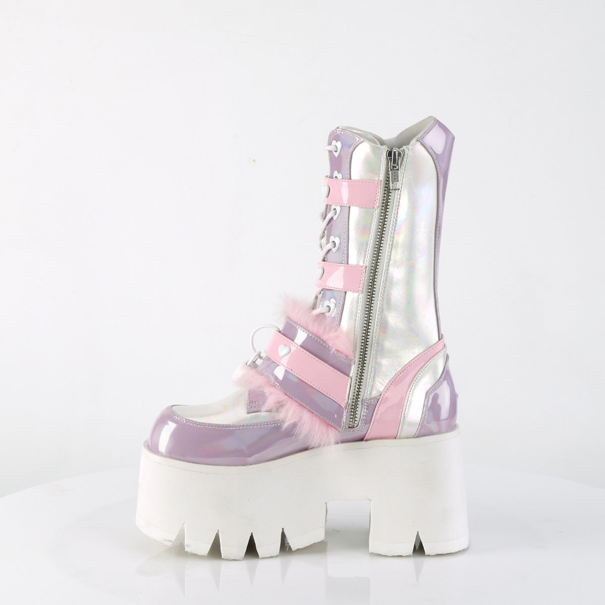 DemoniaCult  Boots ASHES-120 B.Pink-Lavender Holographic Pat