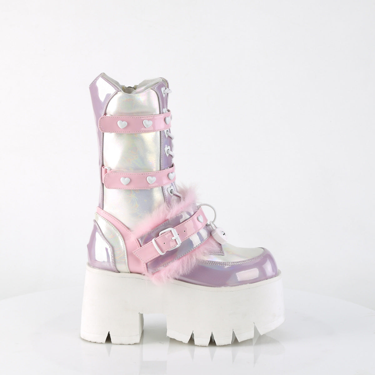 DemoniaCult  Boots ASHES-120 B.Pink-Lavender Holographic Pat