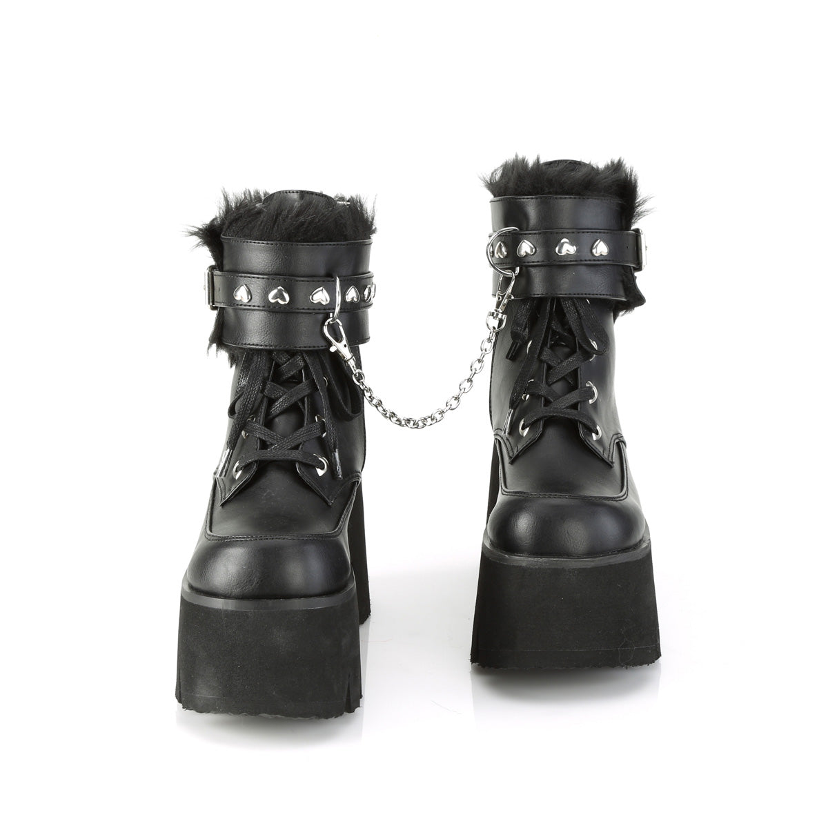 DemoniaCult Womens Ankle Boots ASHES-57 Blk Vegan Leather