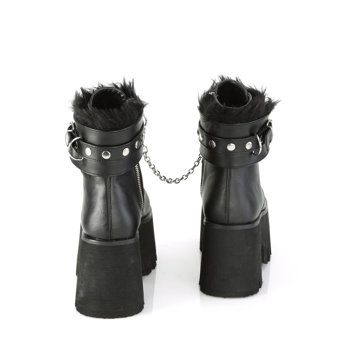 DemoniaCult Womens Ankle Boots ASHES-57 Blk Vegan Leather