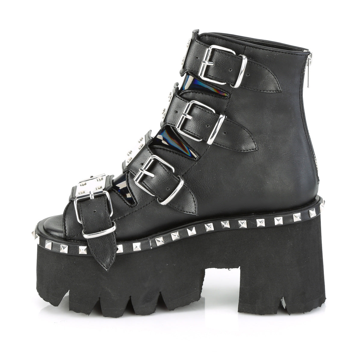 DemoniaCult Womens Sandals ASHES-70 Blk V. Le & Hologram