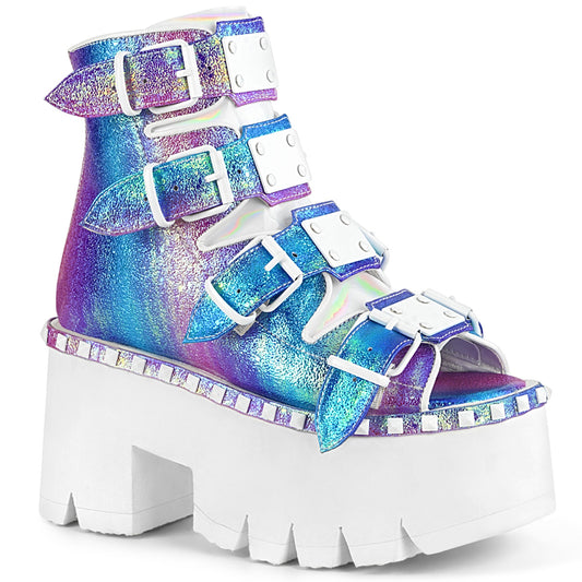 DemoniaCult Womens Sandals ASHES-70 Purple Multi Iridescent V. Le