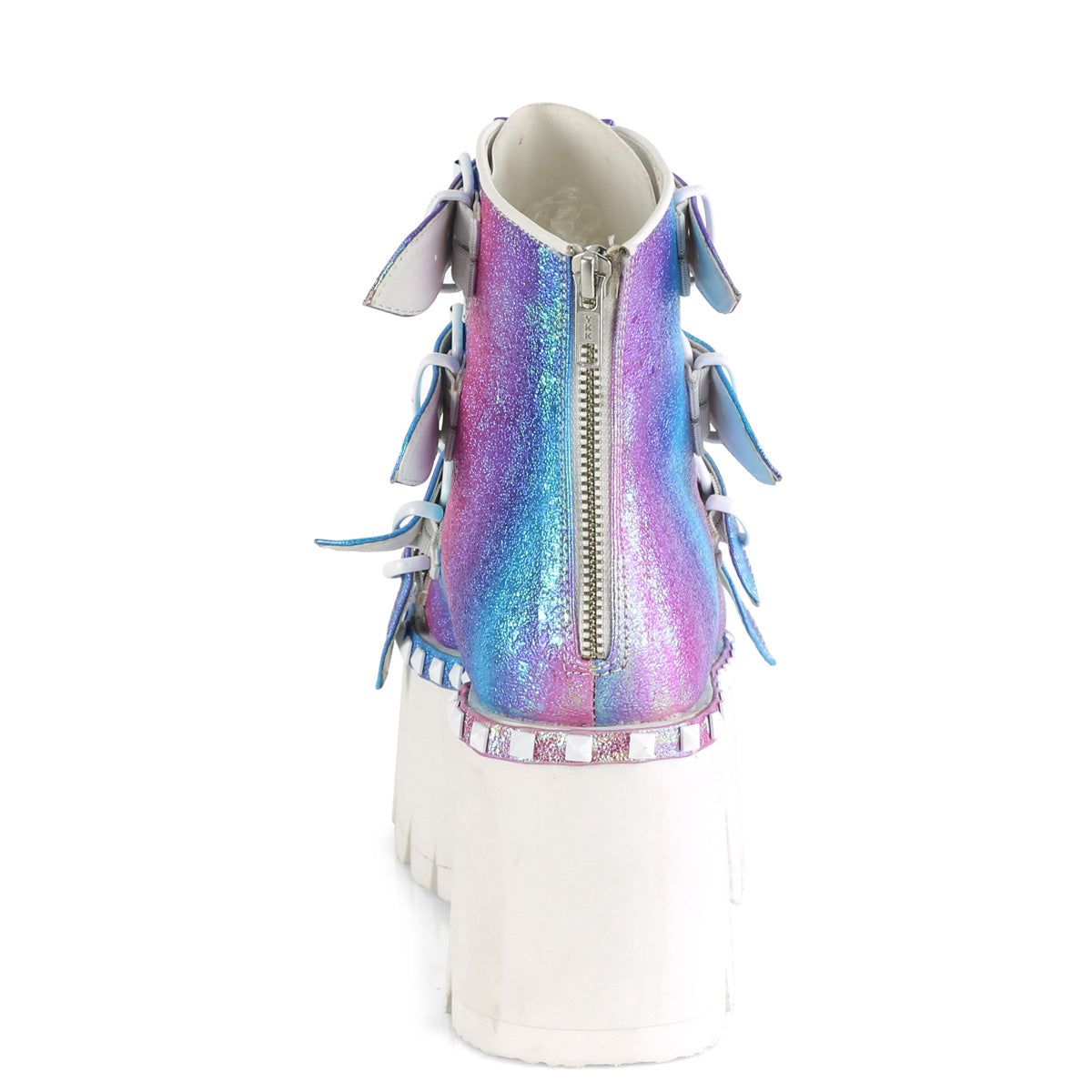 DemoniaCult Womens Sandals ASHES-70 Purple Multi Iridescent V. Le