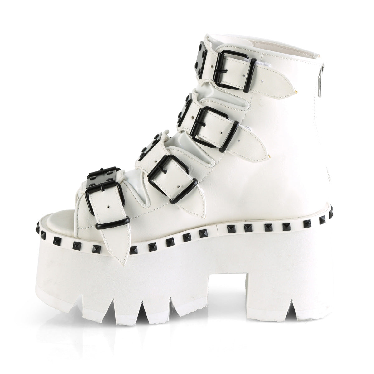 DemoniaCult Womens Sandals ASHES-70 Wht Vegan Leather