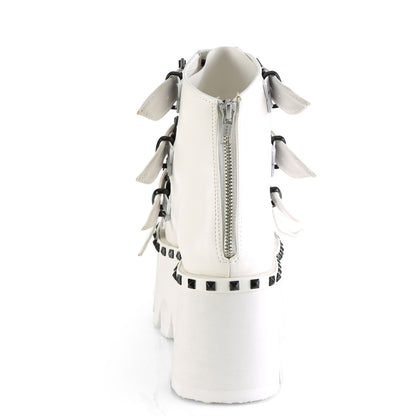 DemoniaCult Womens Sandals ASHES-70 Wht Vegan Leather