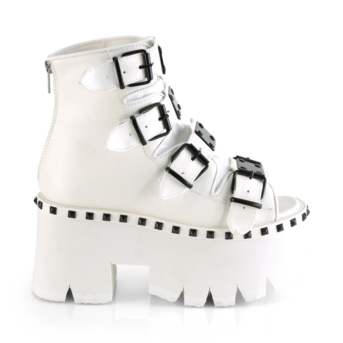 DemoniaCult Womens Sandals ASHES-70 Wht Vegan Leather