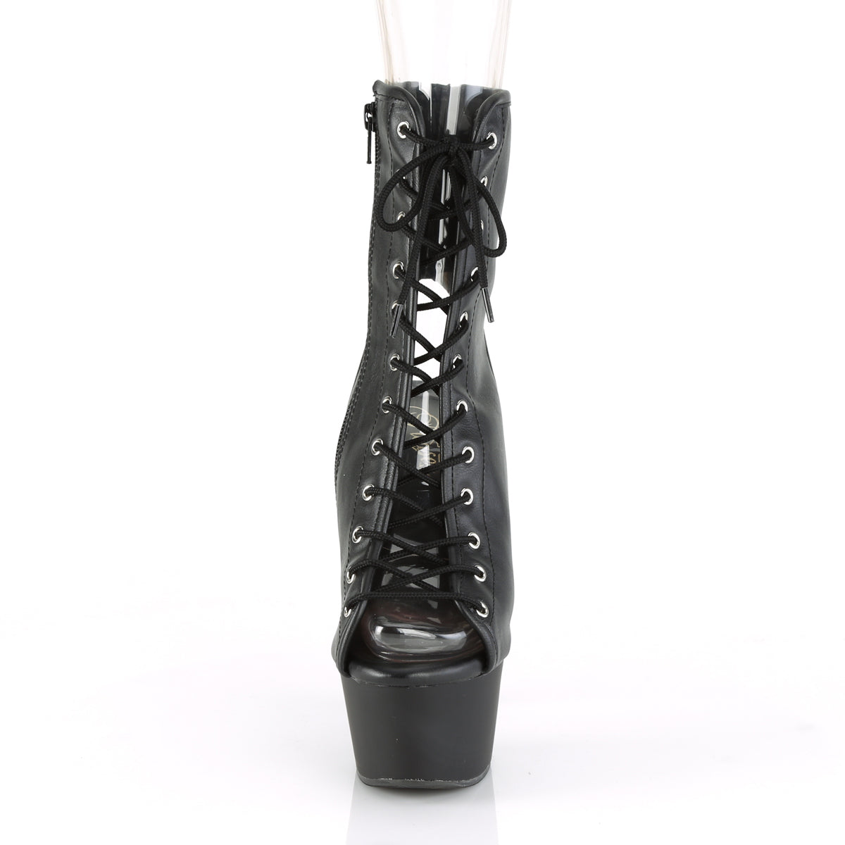 Pleaser Womens Ankle Boots ASPIRE-1016 Blk Faux Leather/Blk Matte