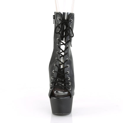 Pleaser Womens Ankle Boots ASPIRE-1016 Blk Faux Leather/Blk Matte