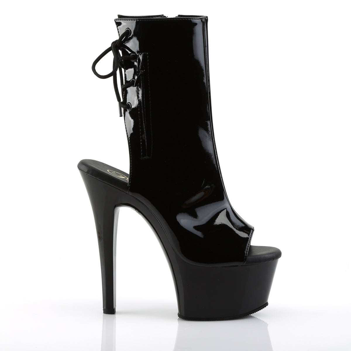 Pleaser Womens Ankle Boots ASPIRE-1018 Blk Pat/Blk