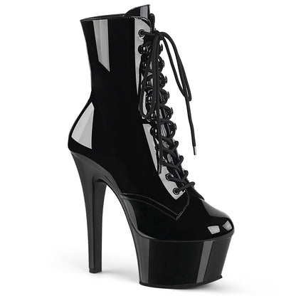 Pleaser Womens Ankle Boots ASPIRE-1020 Blk Pat/Blk