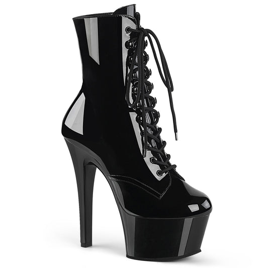 Pleaser Womens Ankle Boots ASPIRE-1020 Blk Pat/Blk