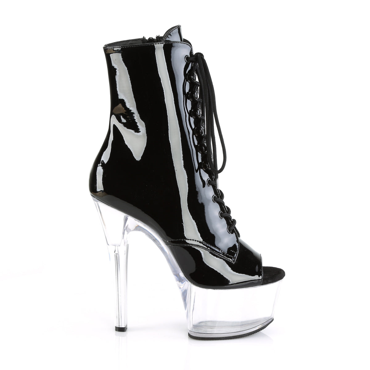 Pleaser Womens Ankle Boots ASPIRE-1021 Blk Pat/Clr