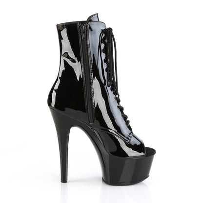Pleaser Womens Ankle Boots ASPIRE-1021 Blk Pat/Blk