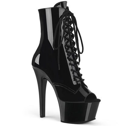Pleaser Womens Ankle Boots ASPIRE-1021 Blk Pat/Blk