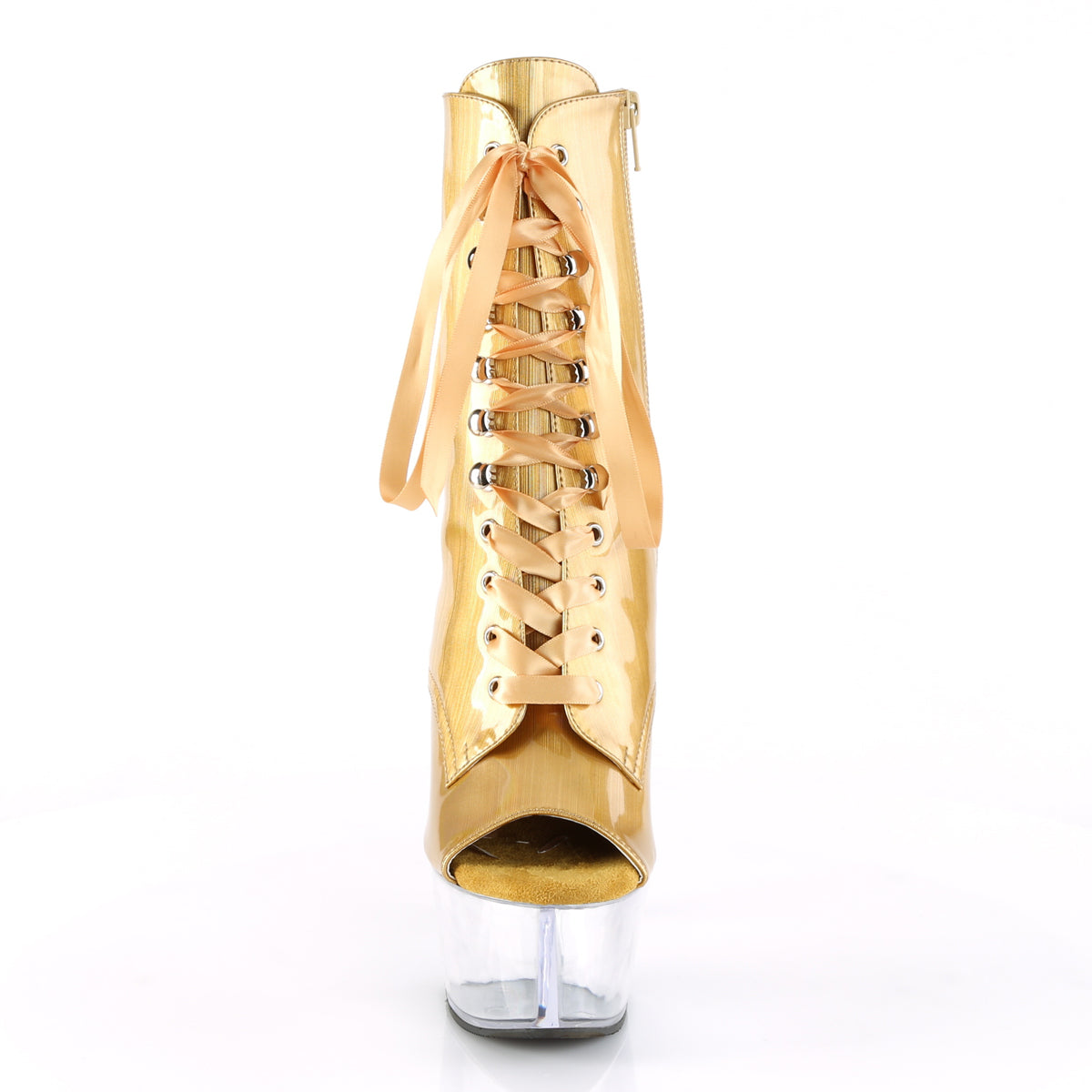 Pleaser Womens Ankle Boots ASPIRE-1021BHG Gold Brushed Hologram/Clr