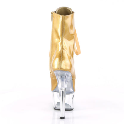 Pleaser Womens Ankle Boots ASPIRE-1021BHG Gold Brushed Hologram/Clr