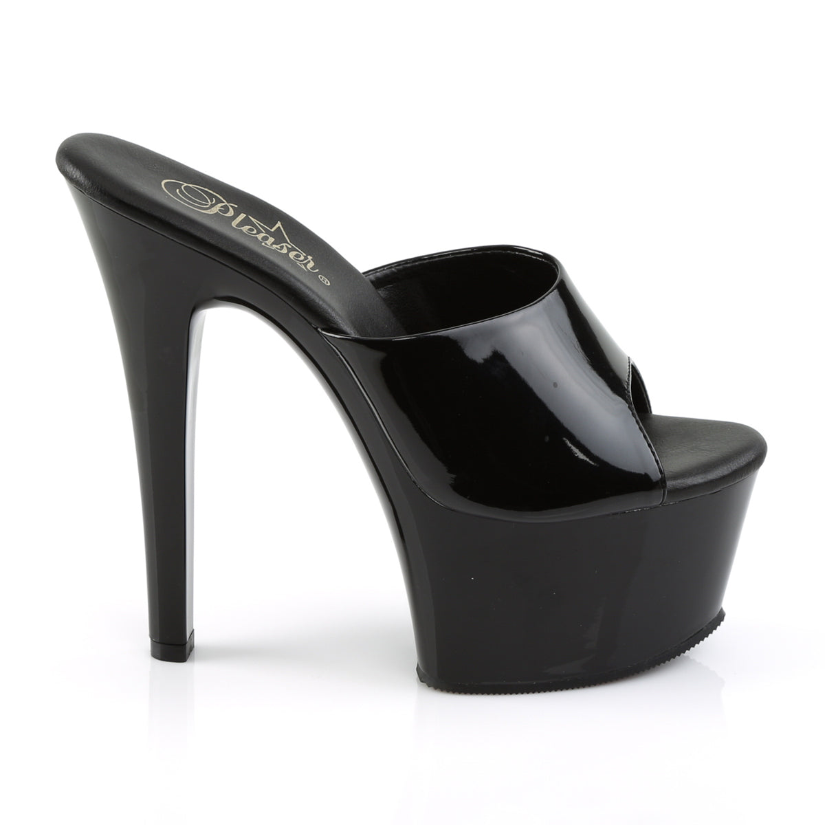Pleaser Womens Sandals ASPIRE-601 Blk Pat/Blk