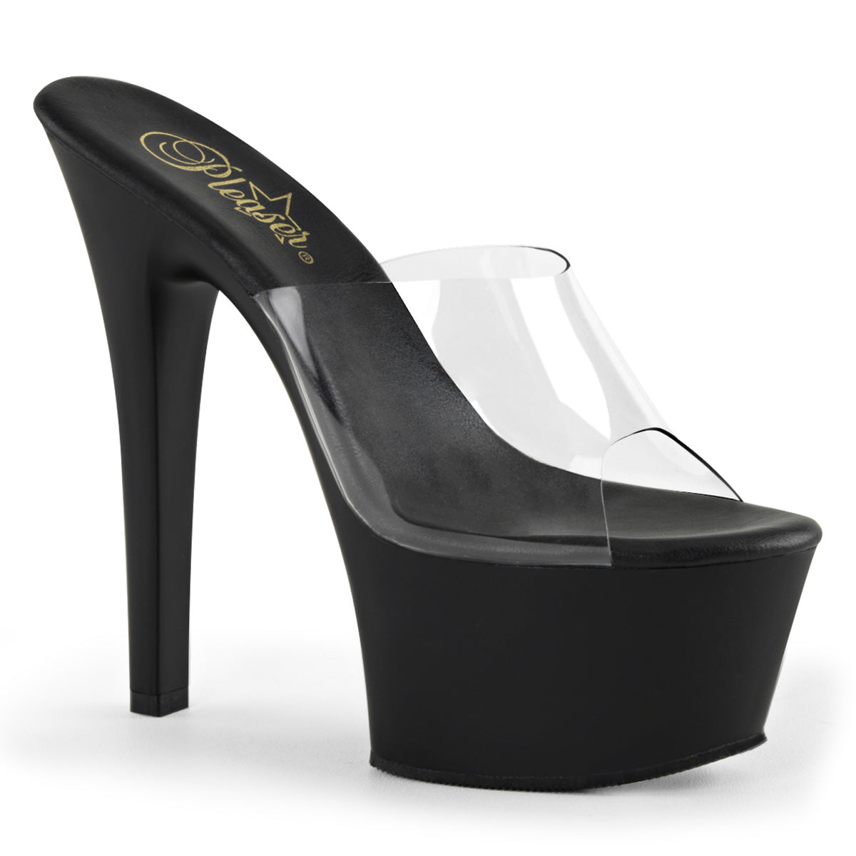 Pleaser Womens Sandals ASPIRE-601 Clr/Blk Matte